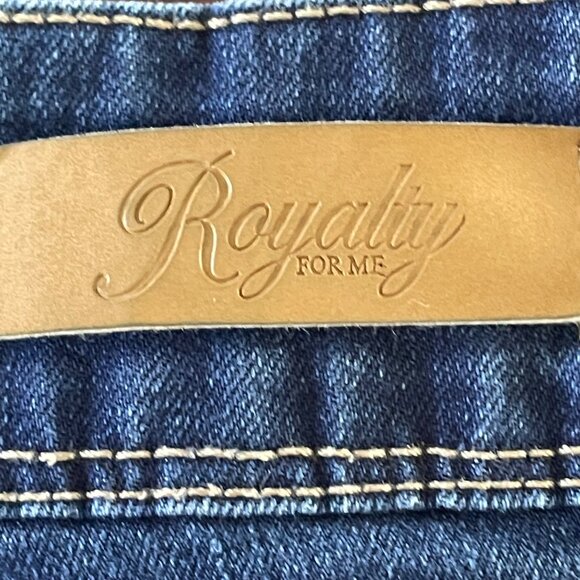 Royalty For Me Womens Size 12 Factory Distressed Denim Blue Jeans u - Picture 9 of 9